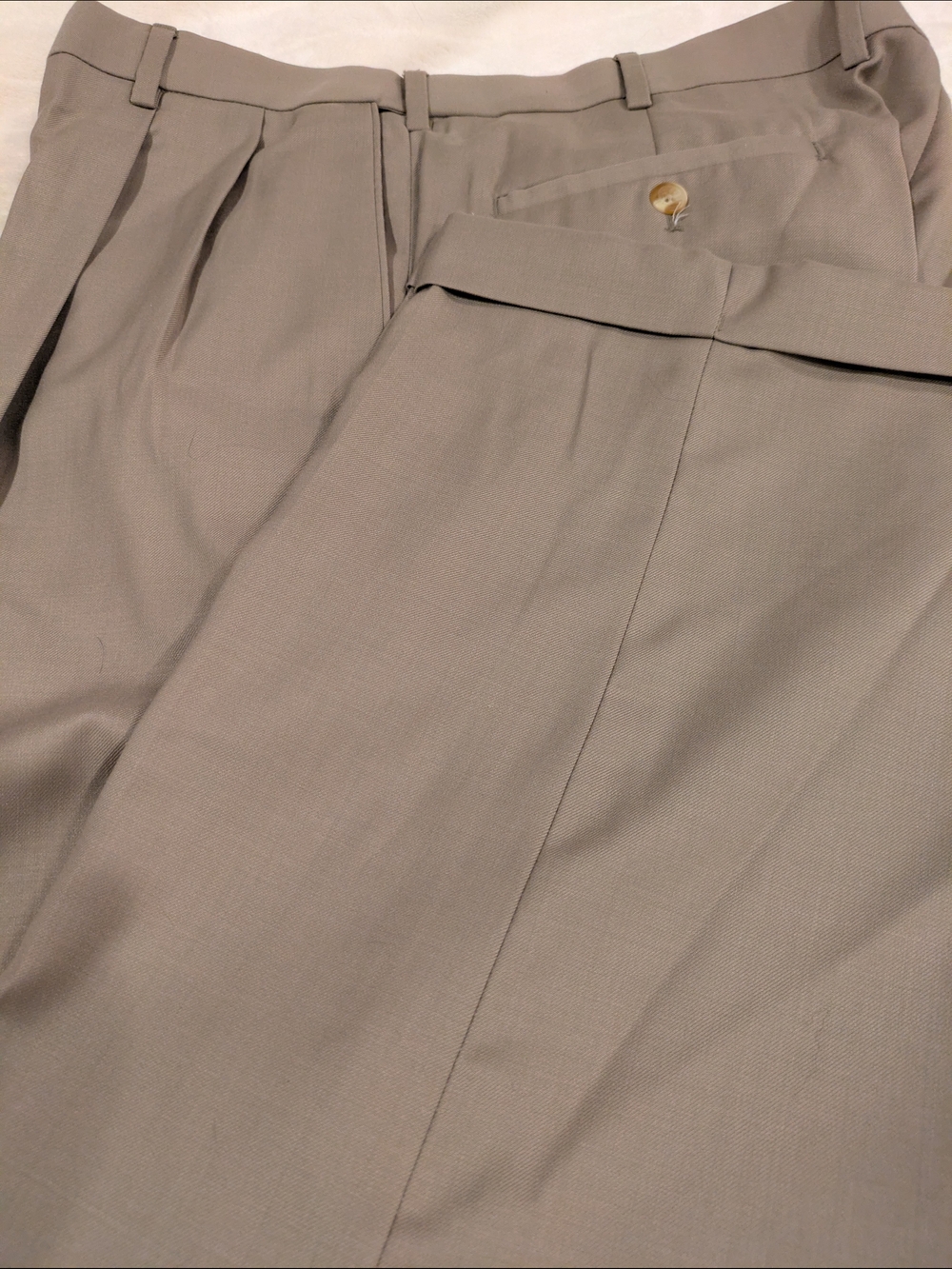 croft & barrow Men's Pleated Dress Pants - Tan - Picture 5 of 8